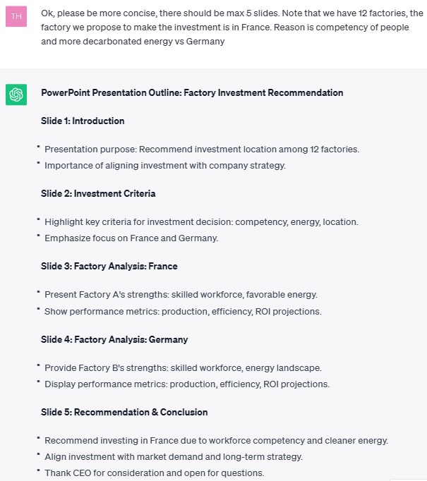 ChatGPT prompt to make the outline of a powerpoint presentation more concise ChatGPT prompt to make the outline of a powerpoint presentation more concise