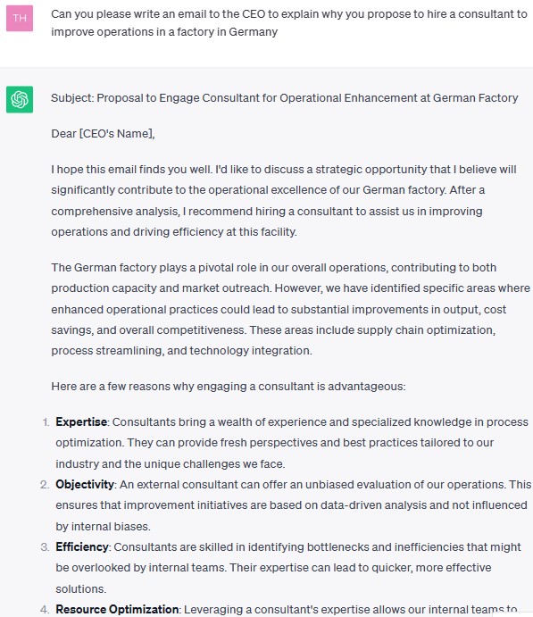 ChatGPT prompt to make an email to a CEO ChatGPT prompt to make an email to a CEO