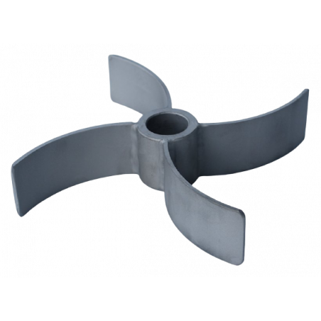 Curved blade turbine for tank agitation