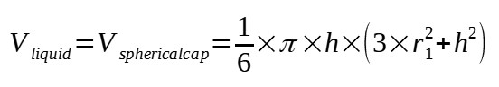 Volume of liquid in a spherical tank calculation Volume of liquid in a spherical tank calculation